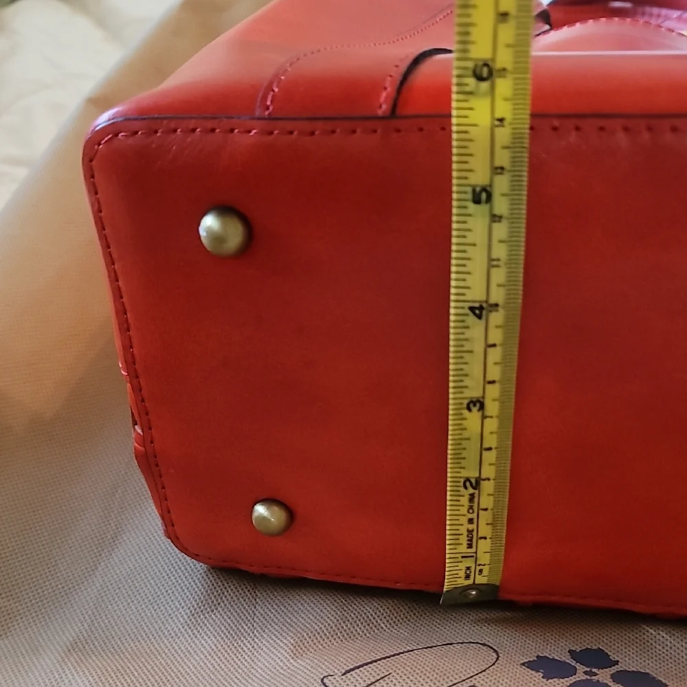 Patricia Nash Bright Coral Woven Leather Tote - Picture 7 of 12